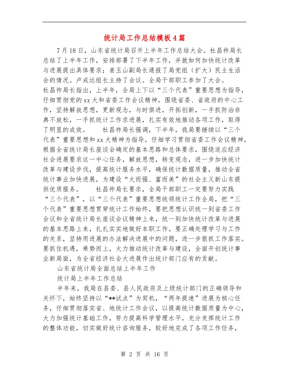 统计局工作总结模板4篇_第2页