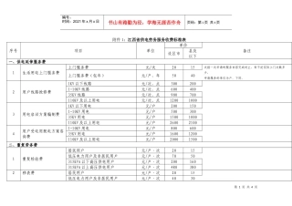 江西供电劳务服务收费标准表doc-附件1：江西省供电劳务