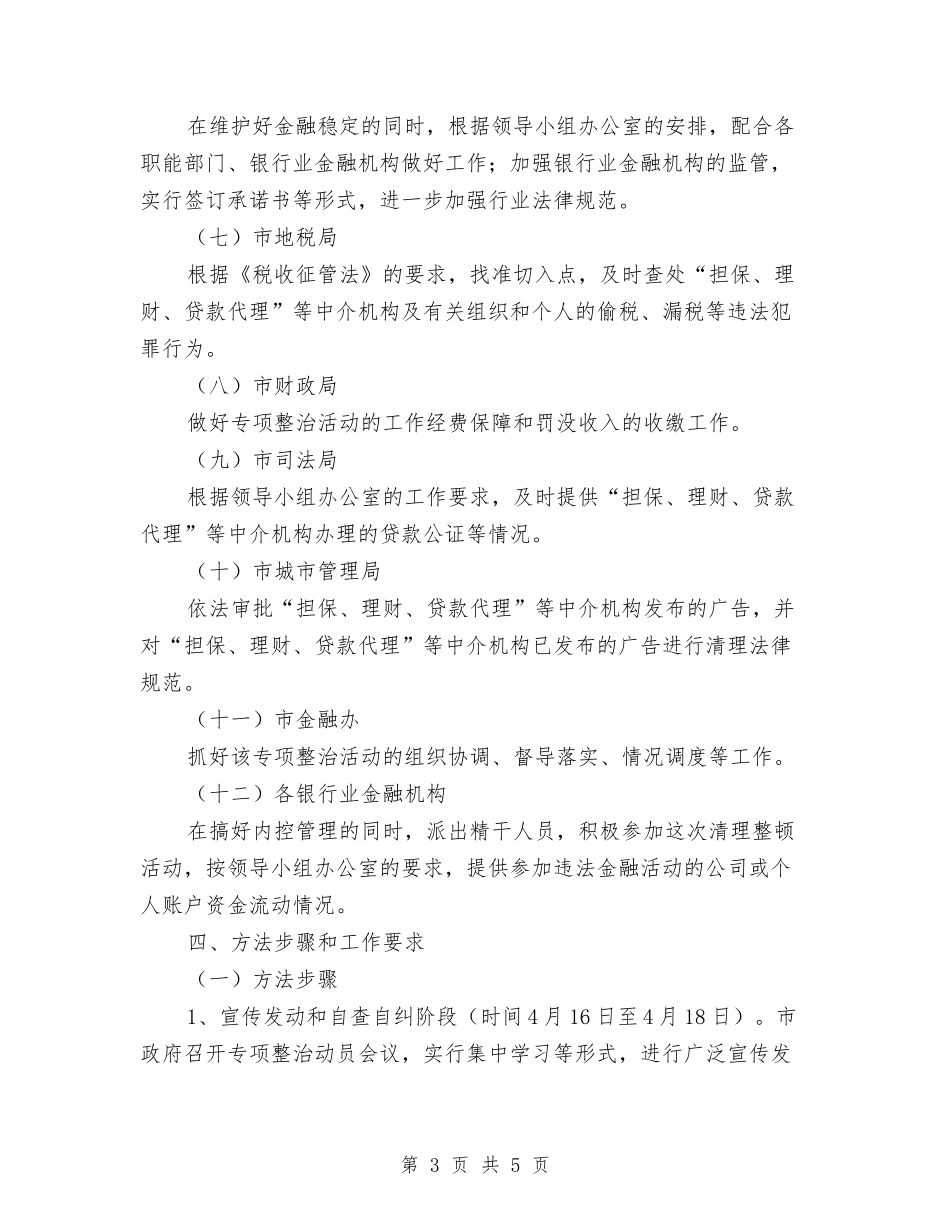 金融市场秩序整治方案_第3页