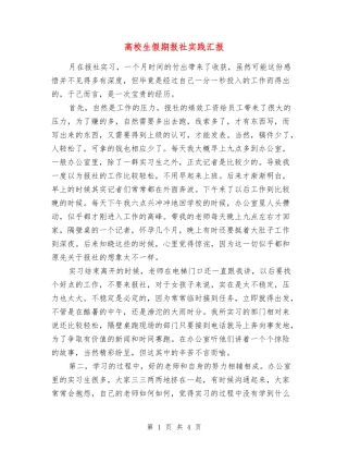 高校生假期报社实践汇报