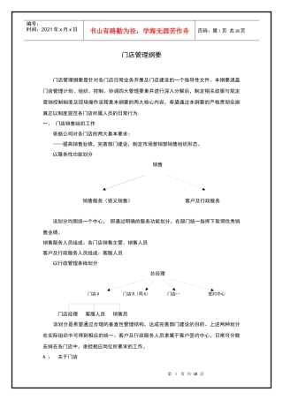 门店管理纲要（DOC38页）