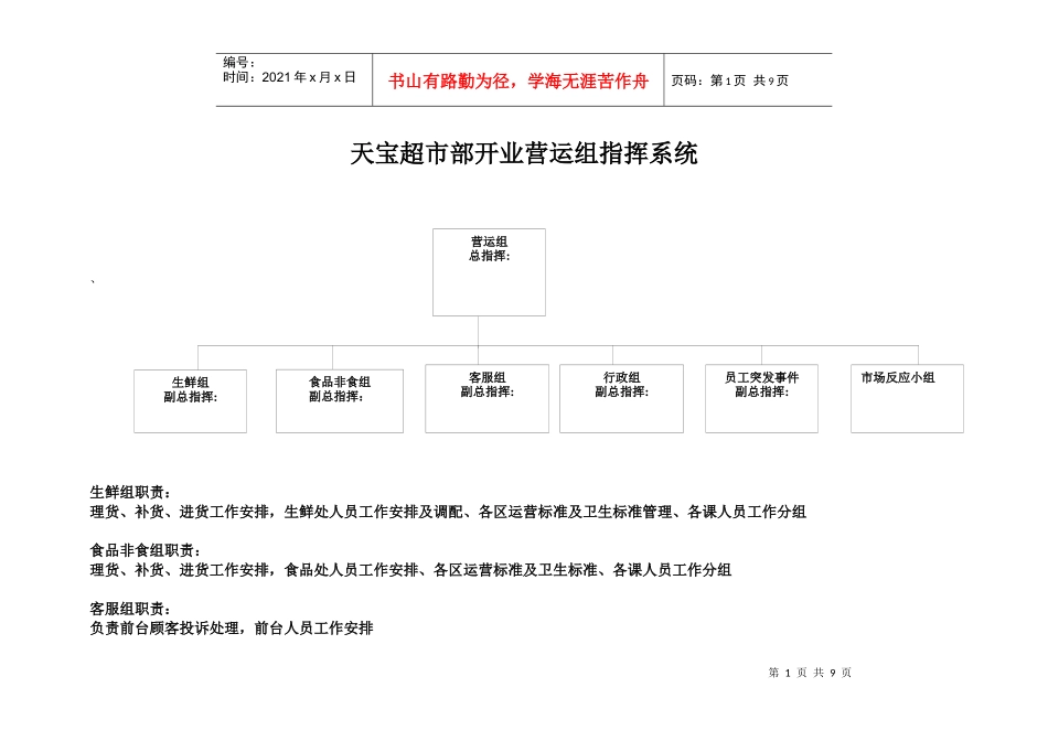 超市部开业营运指挥系统_第1页