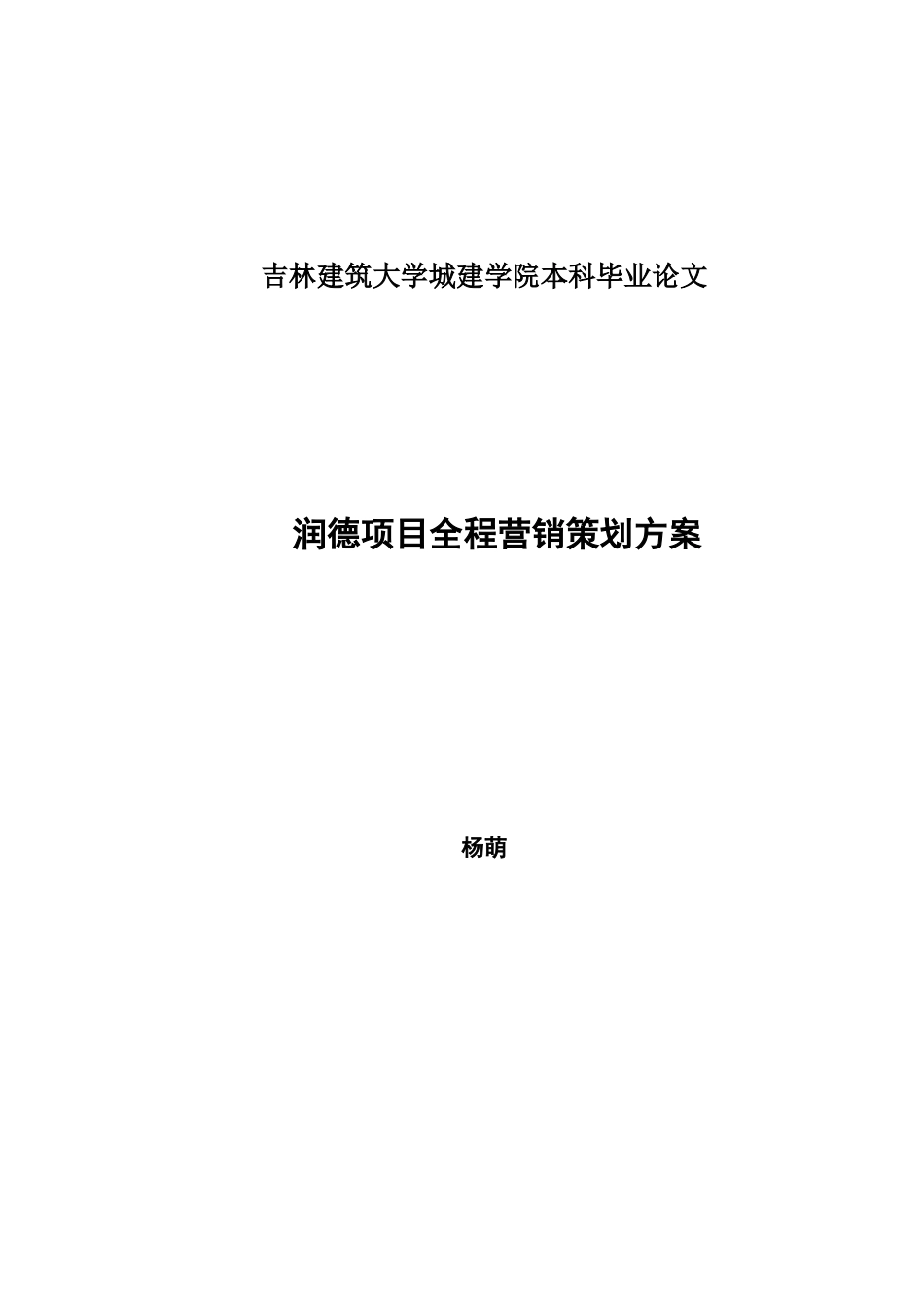 润德项目全程营销策划报告_第1页