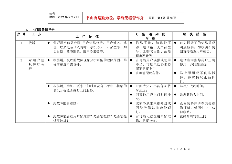 附件7－TCL王牌彩电上门服务规范及流程_第3页