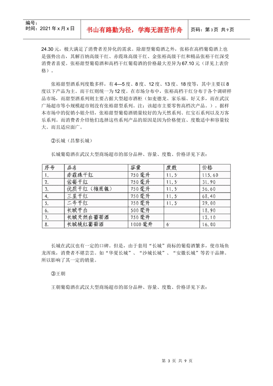 葡萄酒市场调研报告_第3页