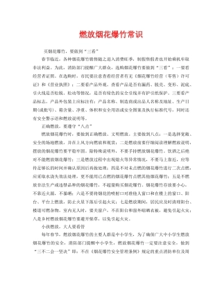 《安全管理》之燃放烟花爆竹常识 