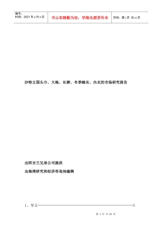 服装市场研究分析报告