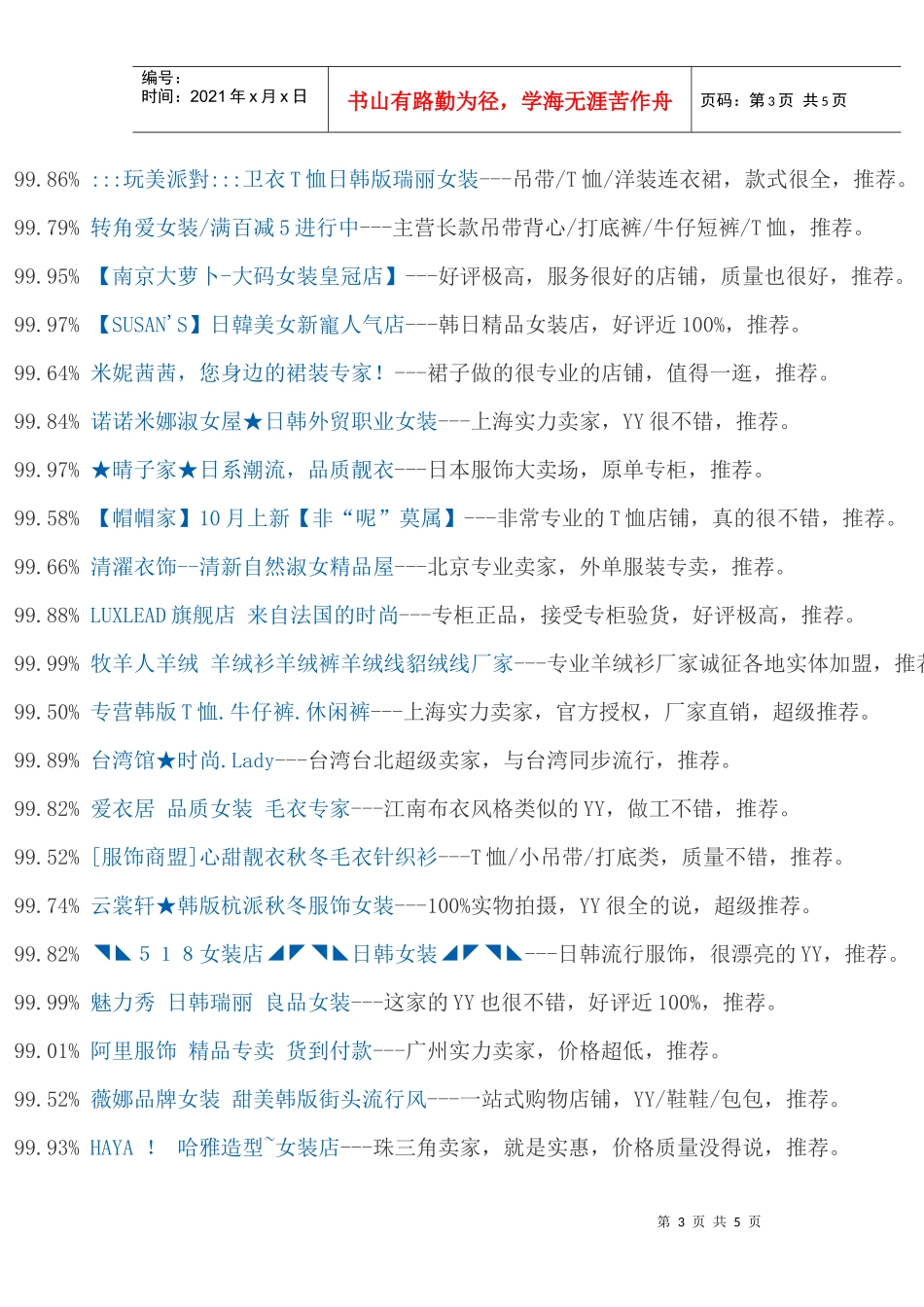 最新淘宝女装皇冠店铺排行榜中榜_第3页