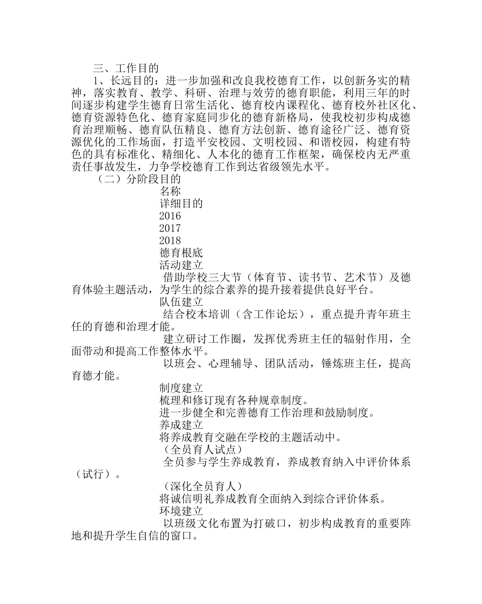 政教处范文高校德育规划 _第2页