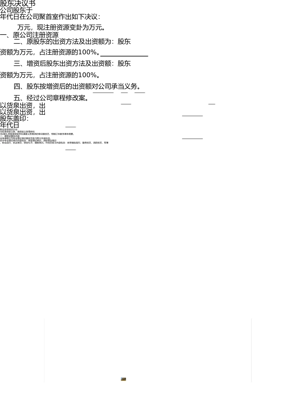 增资股东决定书 _第1页