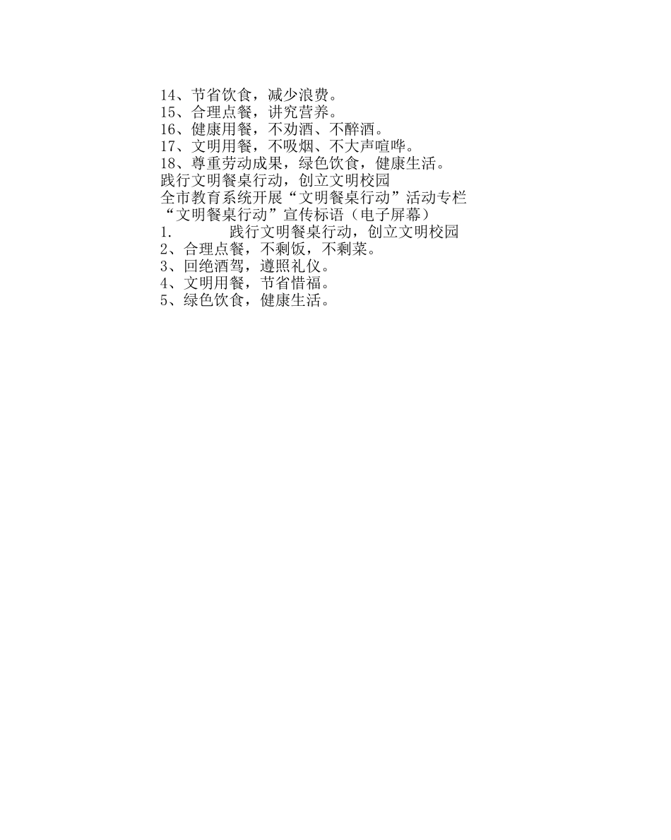 政教处范文开展“文明餐桌行动”主题活动的方案 _第3页