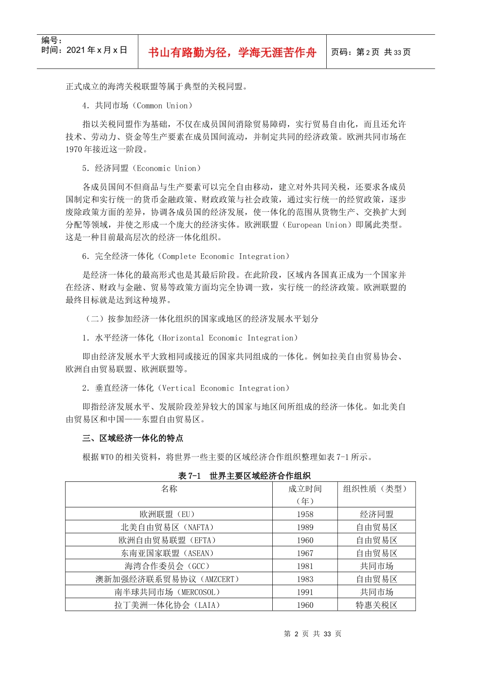 第七章 对外贸易与区域经济一体化doc(修改的)_第2页