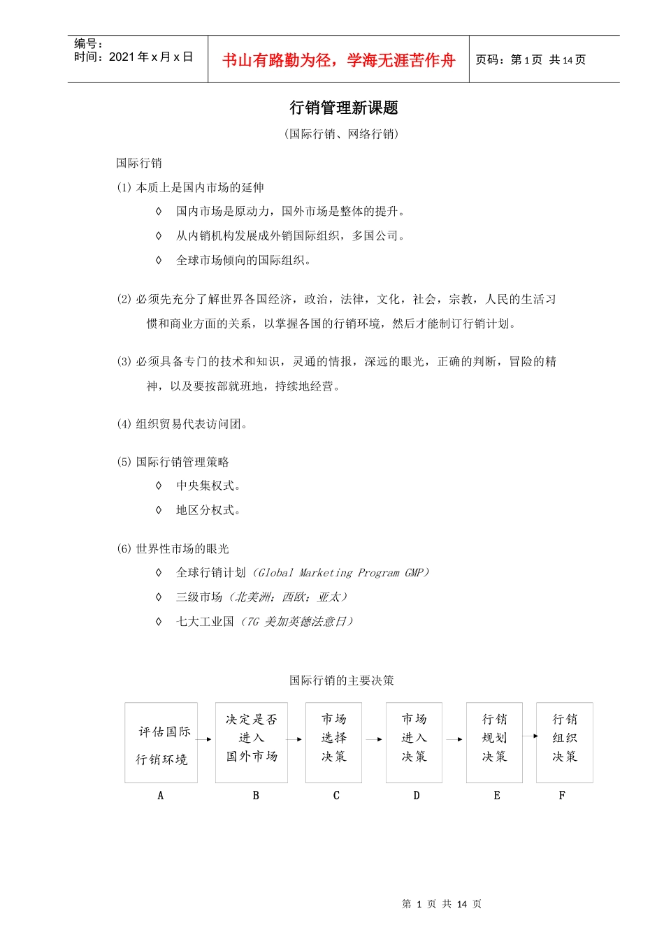 行销管理讲义十二_第1页