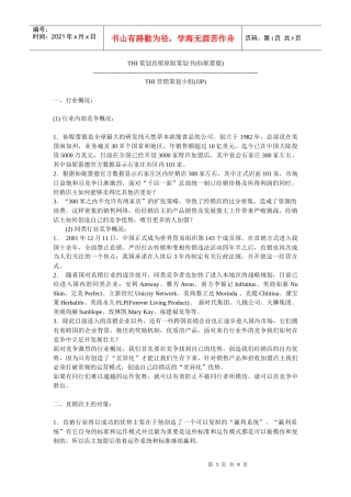 某浓缩食品公司THI营销解决方案