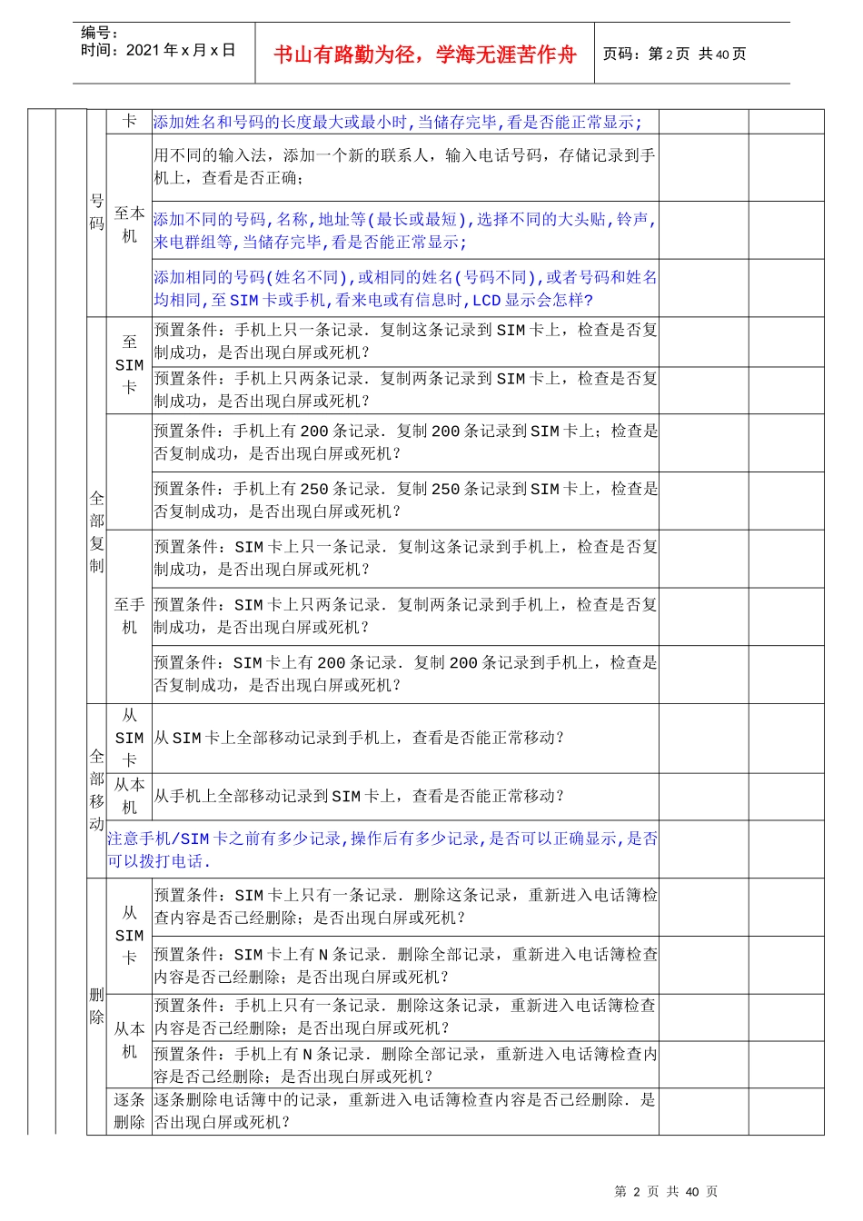 手机终端通用测试报告表汇编_第2页