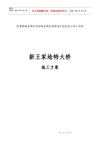 新王家埝特大桥施工方案
