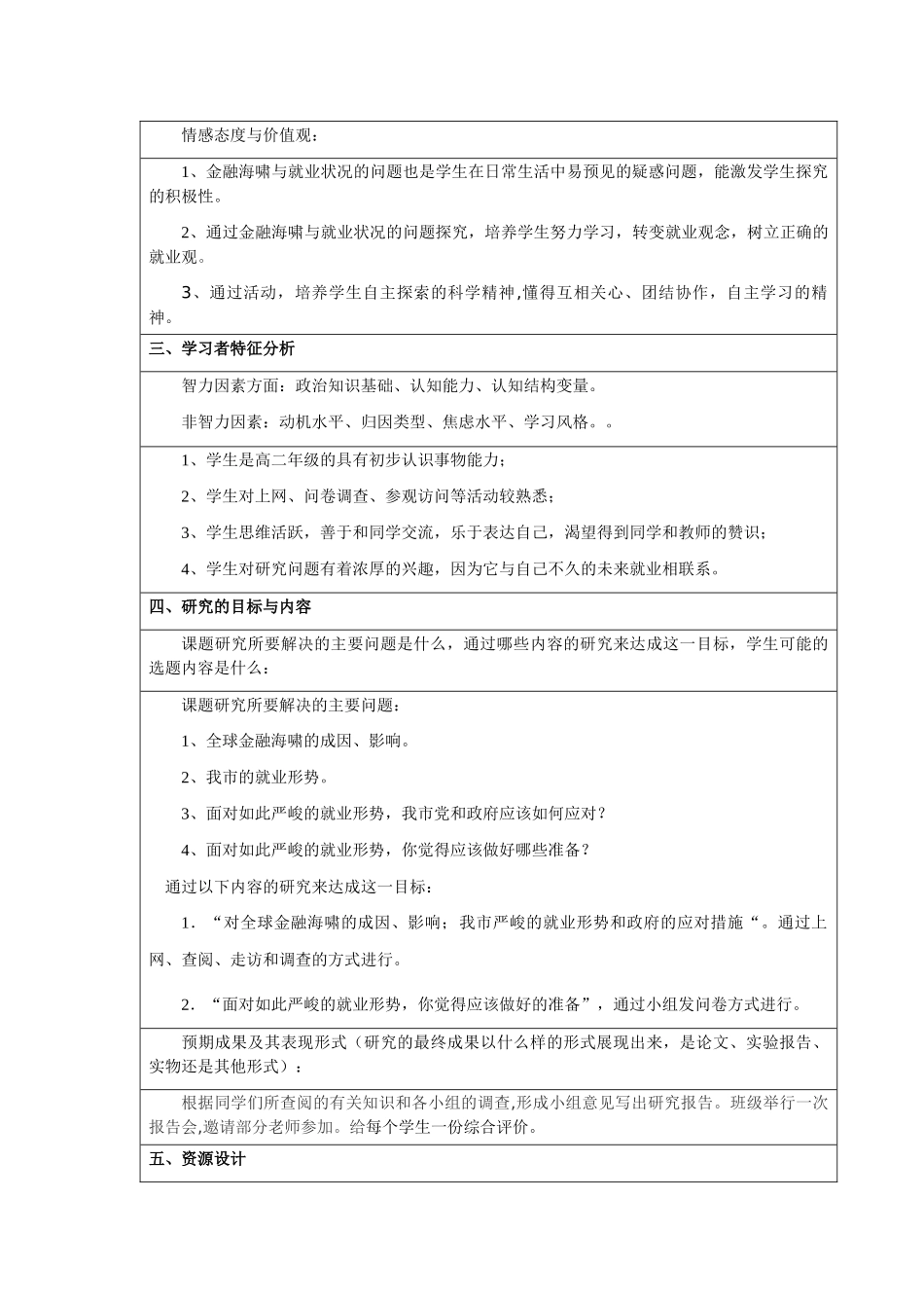 政治研究性学习——金融海啸与我市就业状况的研究_第2页