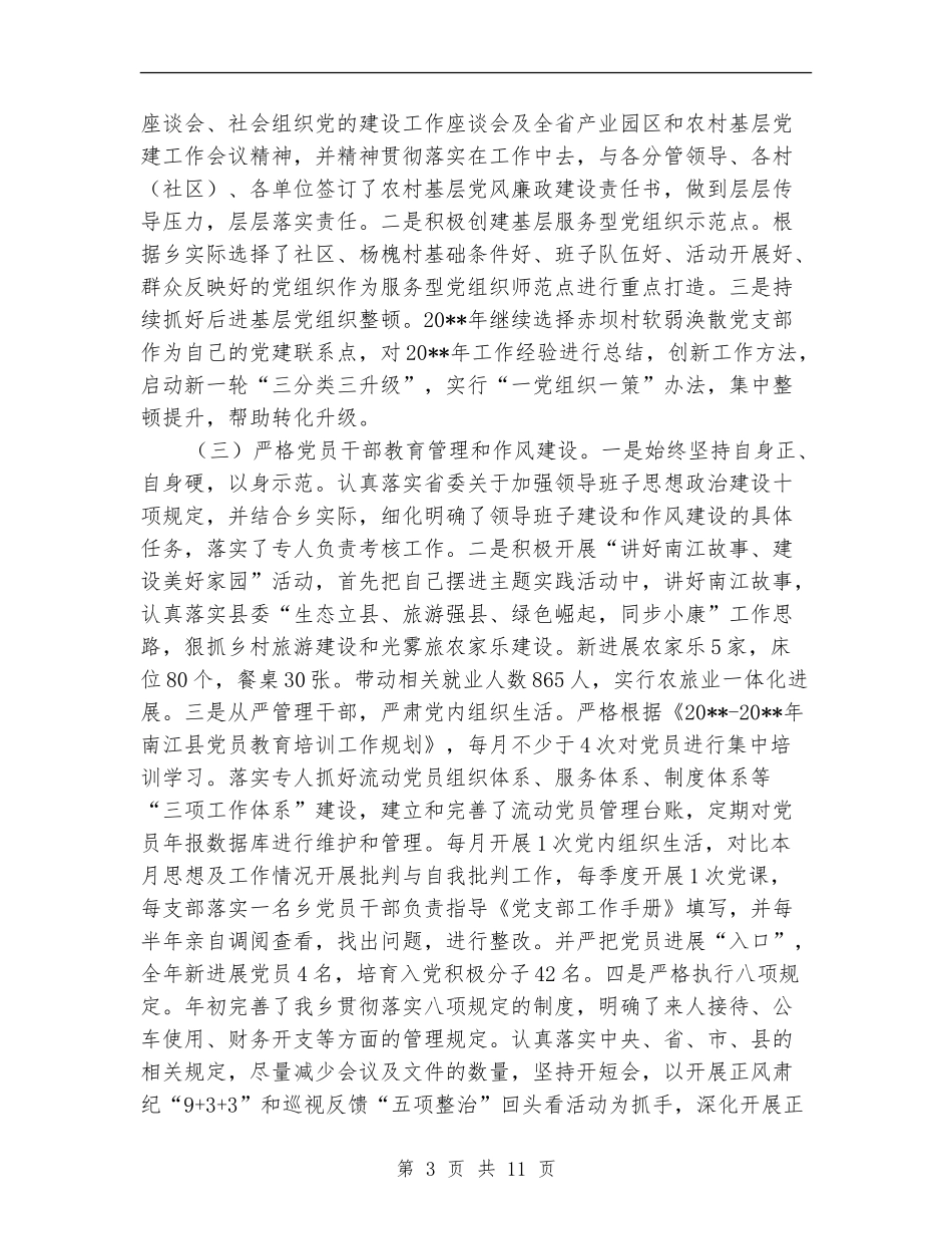 乡党委党建工作述职报告_第3页