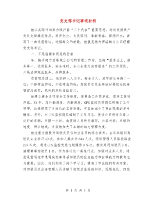 党支部书记事迹材料
