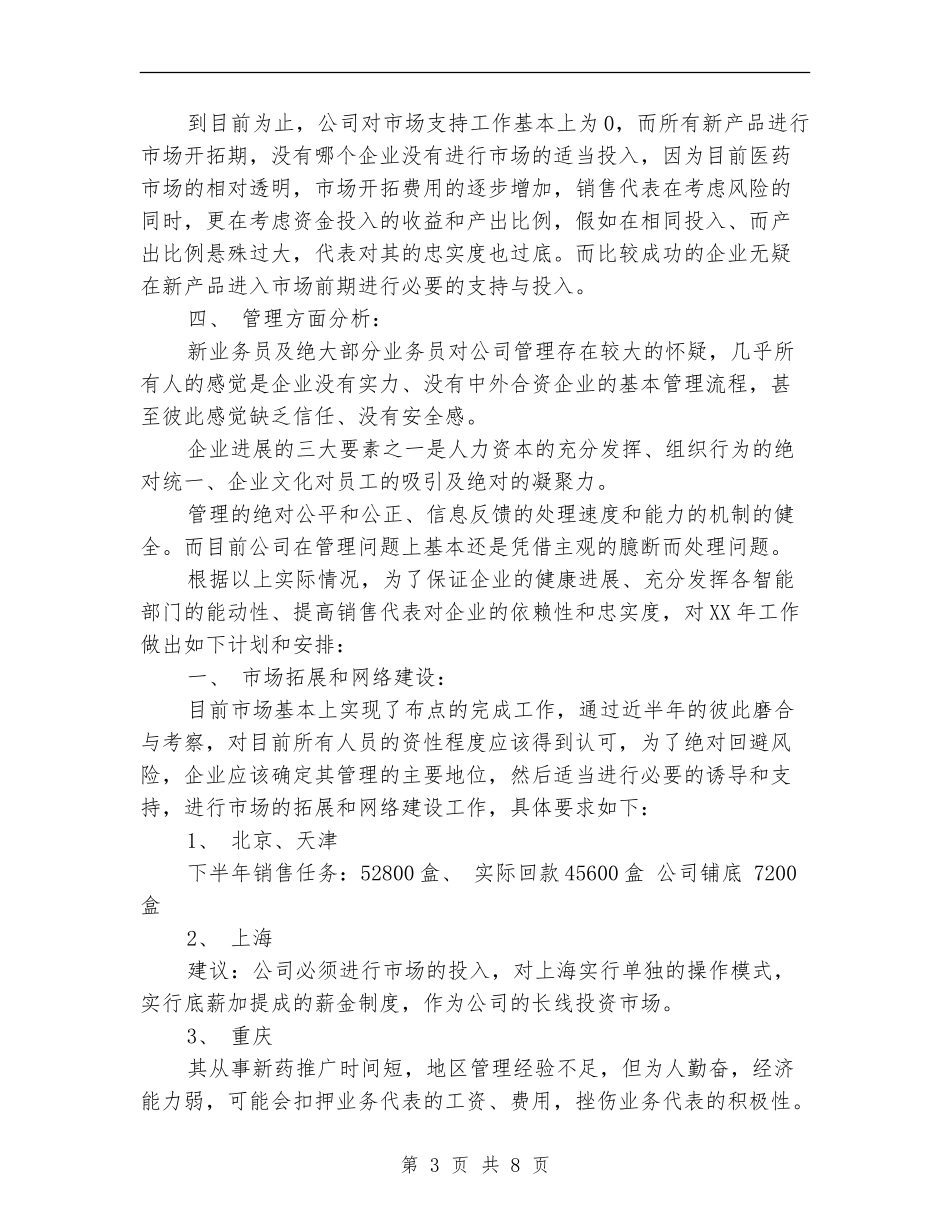 医药销售工作计划-1_第3页