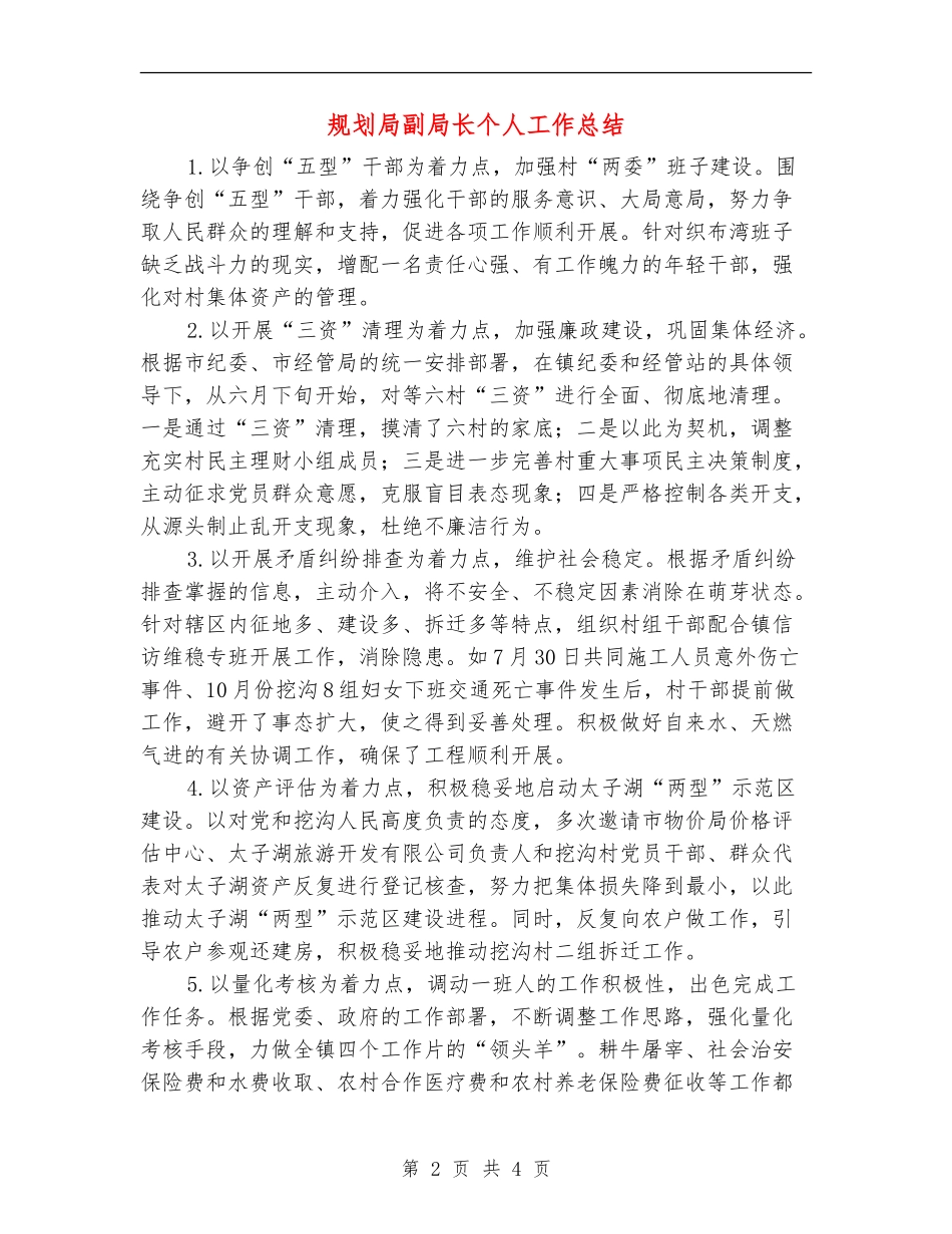 规划局副局长个人工作总结_第2页