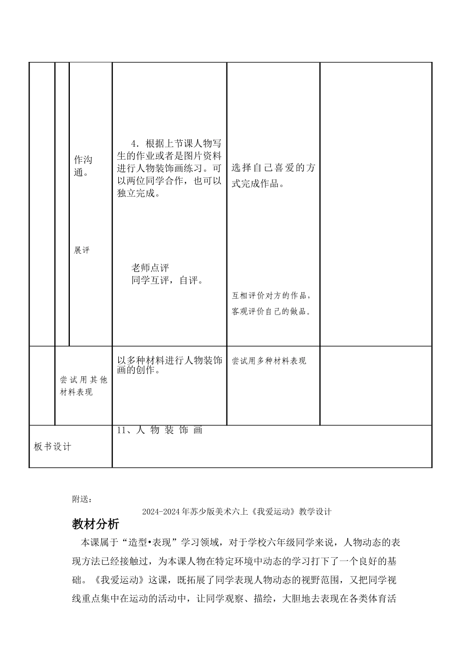 2024-2024年苏少版美术六上《人物装饰画》教学设计_第2页