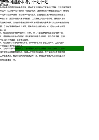 智帝中国集团培训方案 