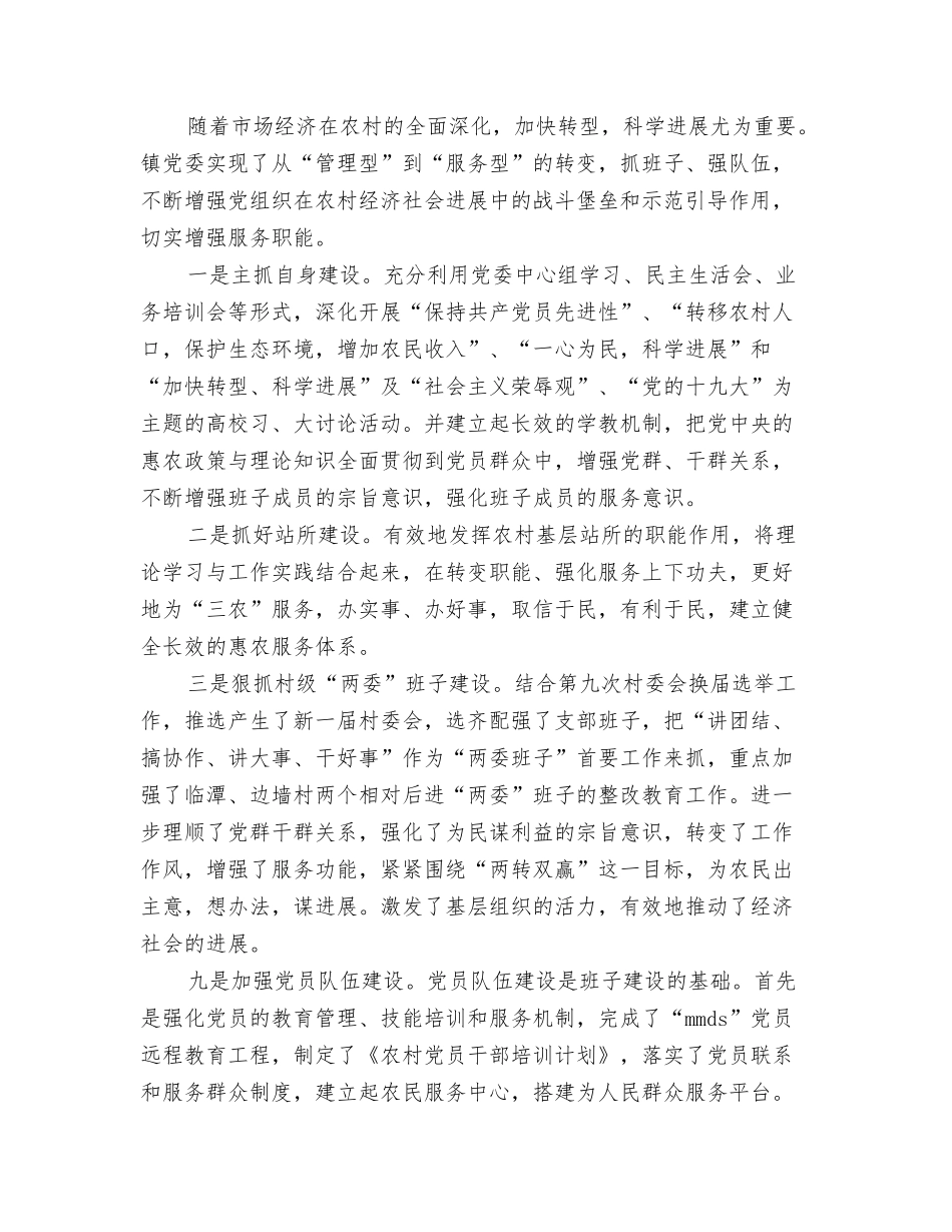 2024年乡镇党委副书记工作总结与2024年乡镇党委基层组织建设工作总结汇编_第3页