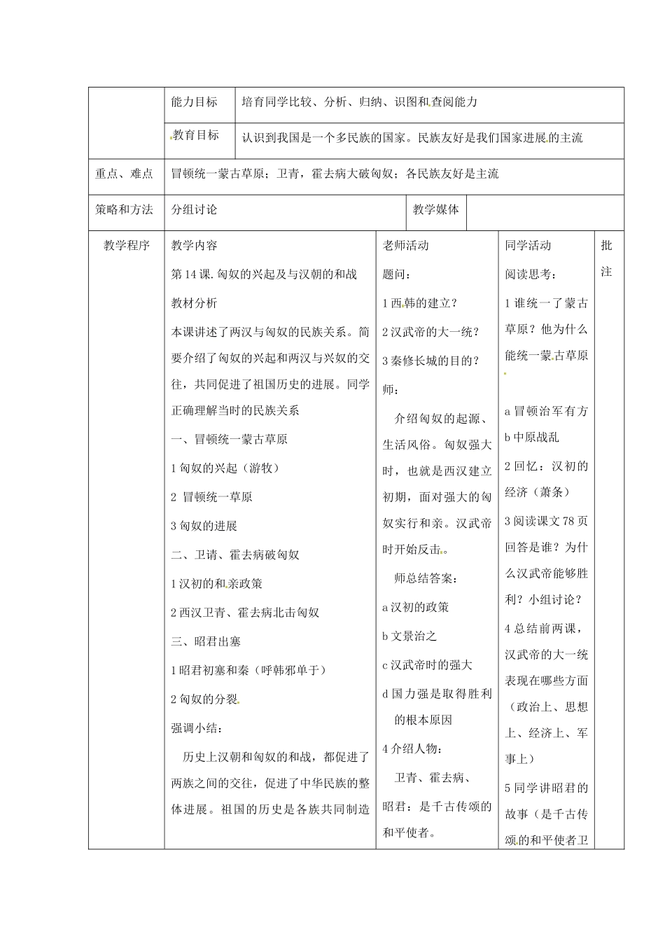 2024-2024年鲁教版六上《中华文化的勃兴》word教案_第3页