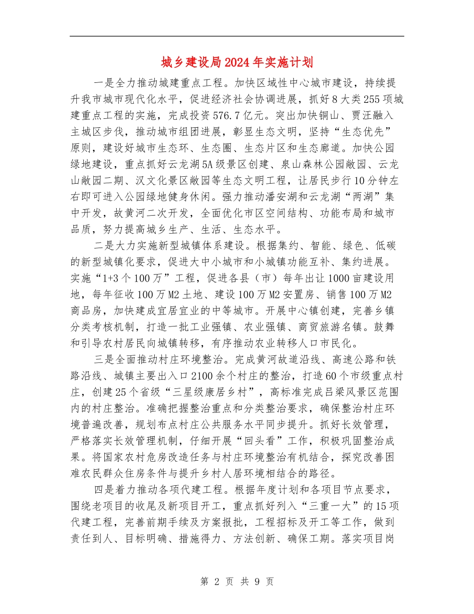 城乡建设局2024年实施计划_第2页