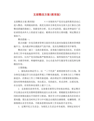 支部整改方案(教育版) 