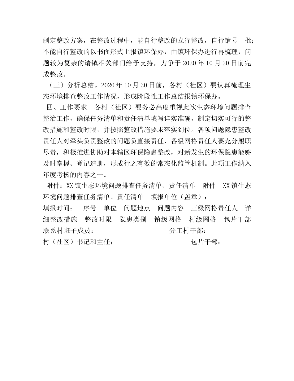 镇生态环境问题排查整治方案 _第2页