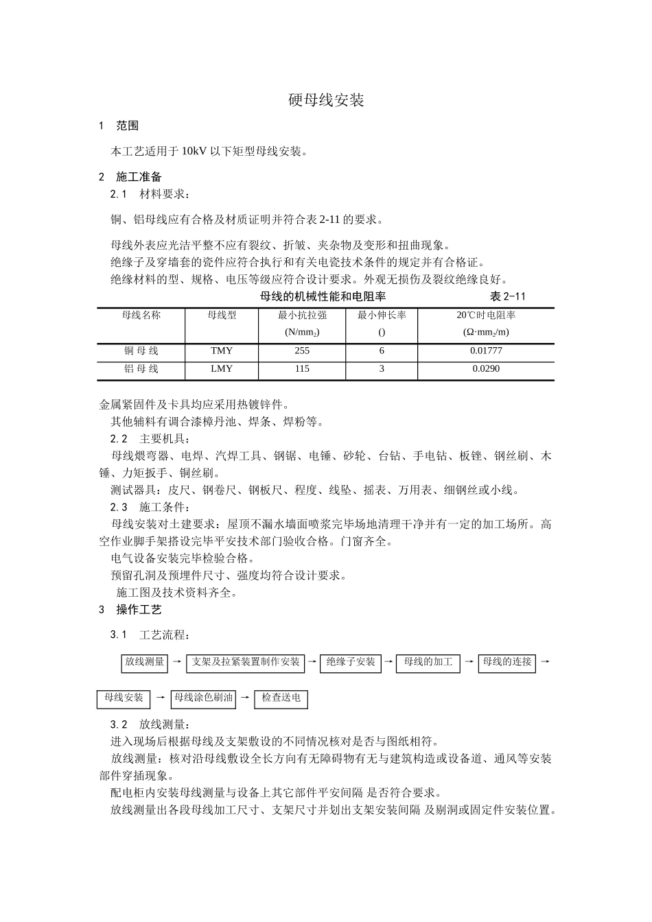 硬母线安装工艺_第1页