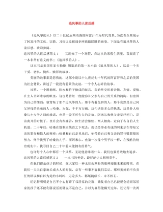 追风筝的人读后感 