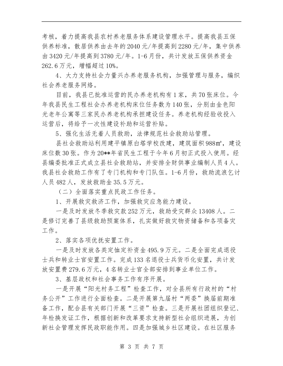 民政局上半年总结及下半年安排_第3页