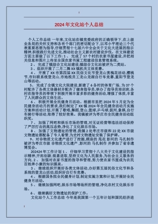 2017年文化站个人总结