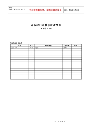 门店装修验收项目