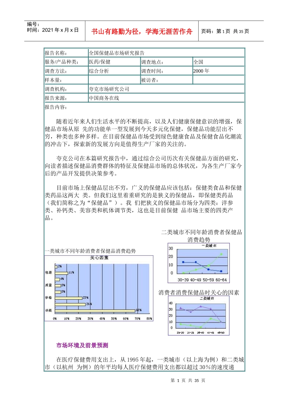 我国保健品市场研究报告_第1页