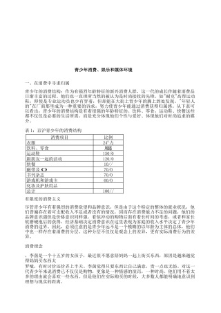 青少年消费、娱乐与媒体环境概述