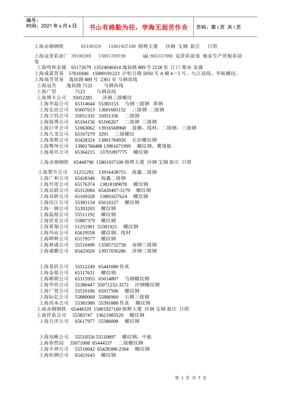 钢材客户(上海贸易商)_第1页