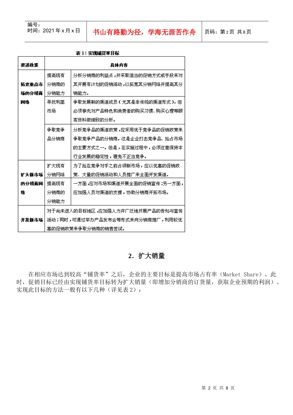 浅析渠道促销的目的_第2页