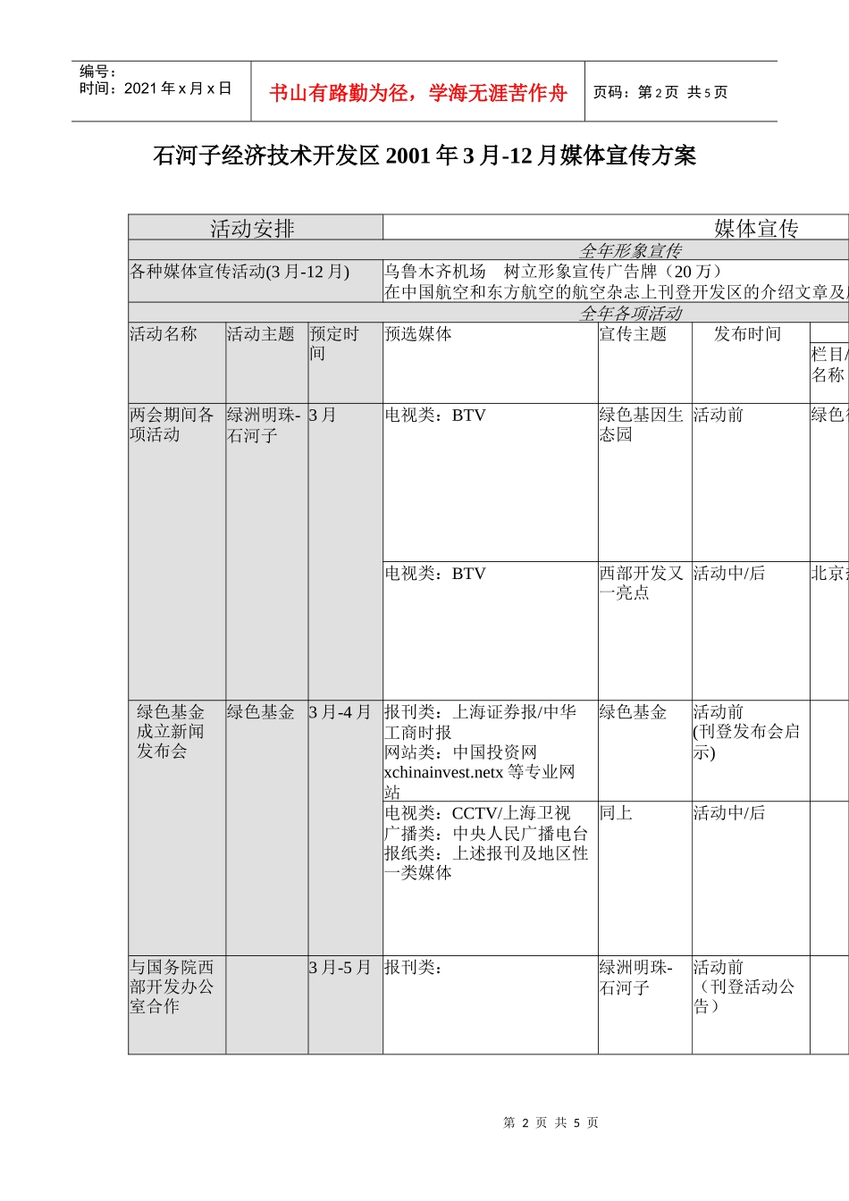 石河子经济技术开发区媒体宣传方案_第2页
