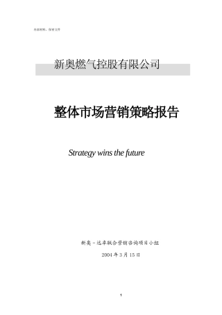 某燃气控股有限公司整体市场营销策略报告