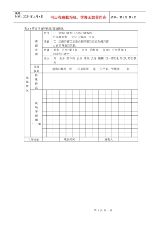 表3-4 店面环境评估图 现场情况