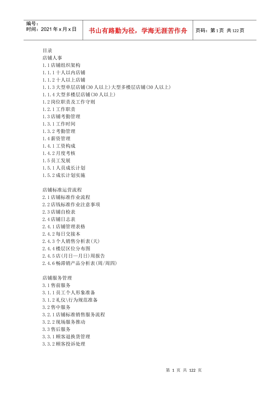 某店铺运营手册完整版_第1页