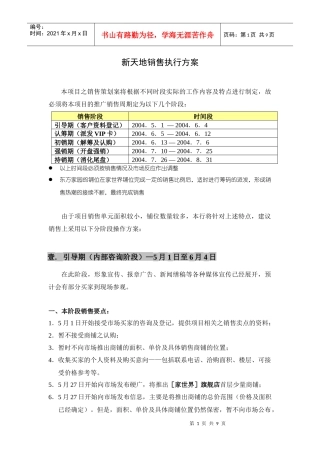 新天地销售执行方案DOC9