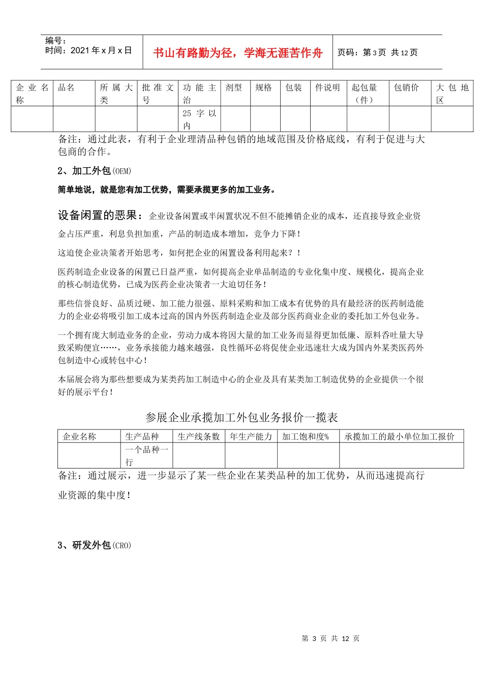 第五届全国医药销售、加工、研发、管理外包交易会_第3页