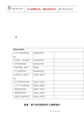 谈客户所在组织的什么需要变化
