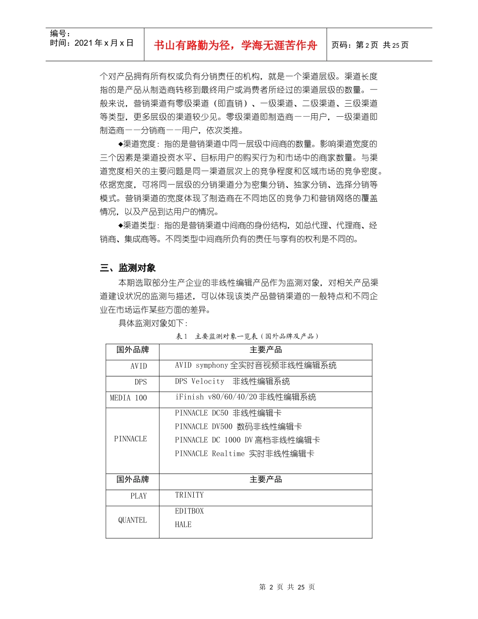 非线性编辑营销渠道监测报告_第2页