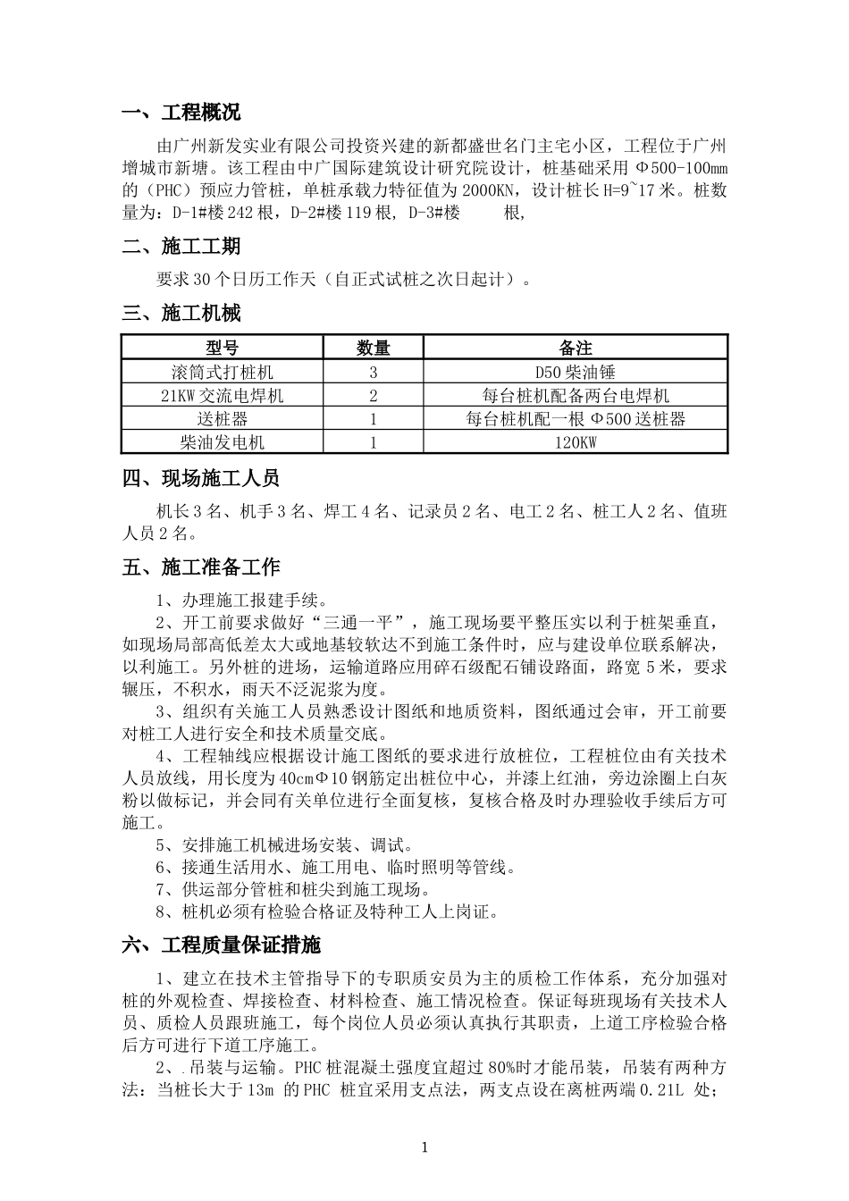 柴油锤击桩施工方案_第1页